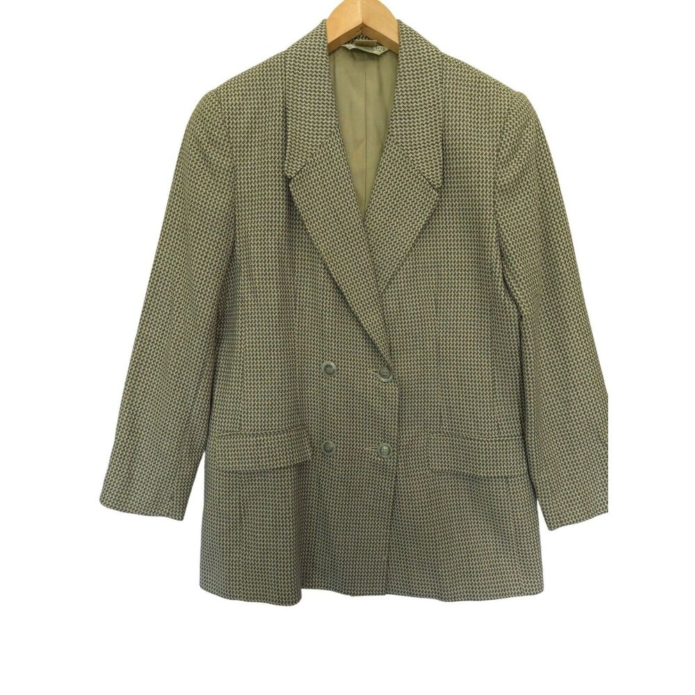 Vintage Austin Reed Double-Breasted Wool & Silk Blazer - Made In USA - Timeless